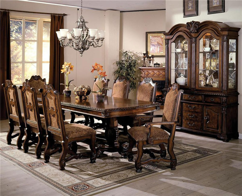Crown Mark Neo Renaissance Dining Side Chair in Warm Brown (Set of 2)