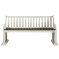 Steve Silver Joanna Bench with Back in Two-tone Ivory and Mocha
