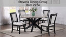 Stevens - 5 Piece Dining Room Set - Charcoal / Gray