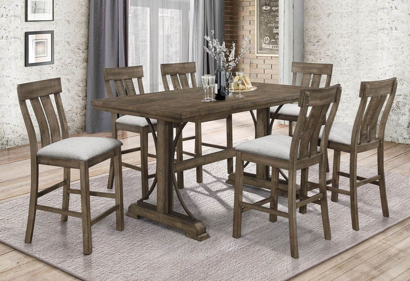 Crown Mark Quincy Counter Height Chair (Set of 2) in Light Brown