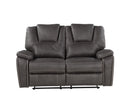 Steve Silver Katrine Manual Reclining Loveseat in Charcoal