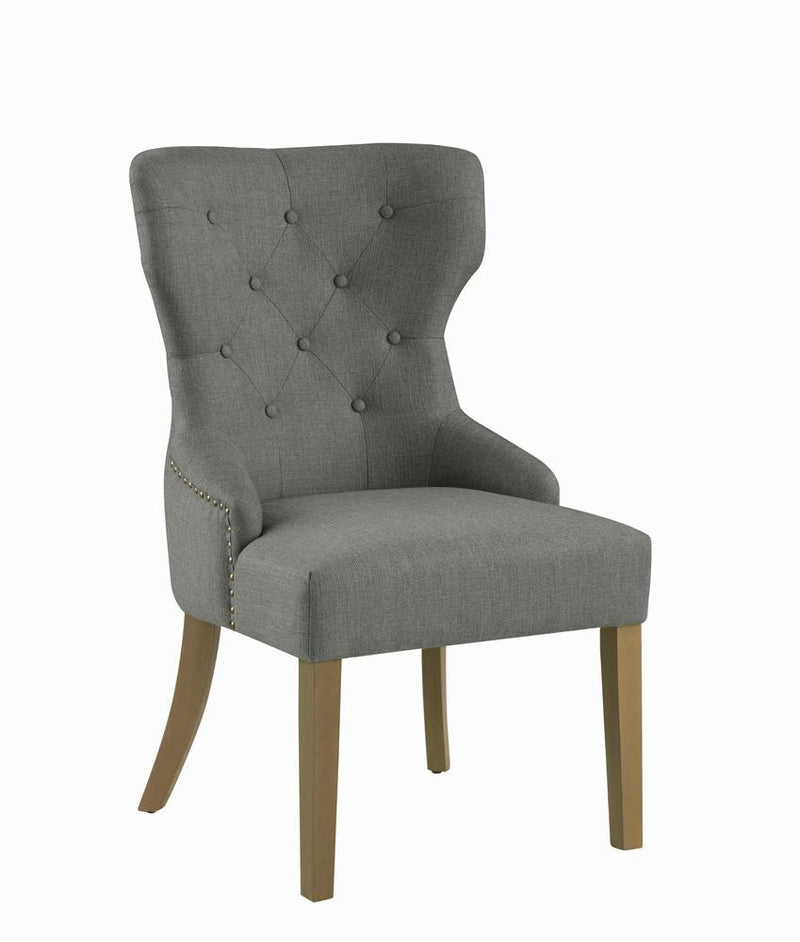 Modern Grey and Natural Tufted Dining Chair image