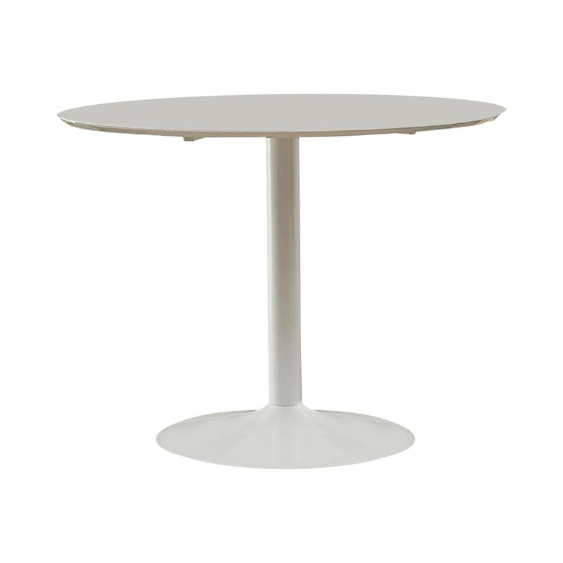 Lowry Mid Century Modern White Round Dining Table image