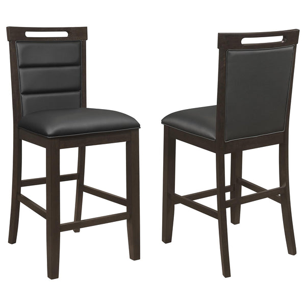Prentiss Upholstered Counter Height Chair (Set of 2) Black and Cappuccino image