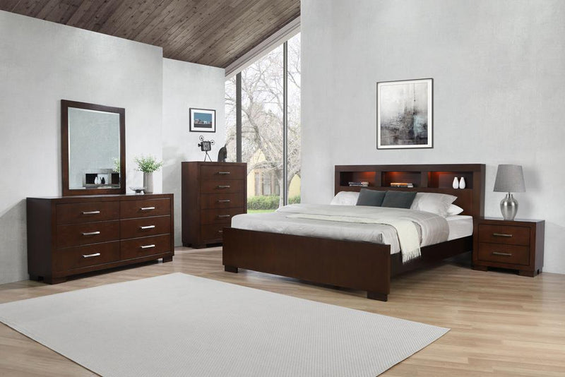 Jessica Dark Cappuccino King Five Piece Bedroom Set With Storage Bed image