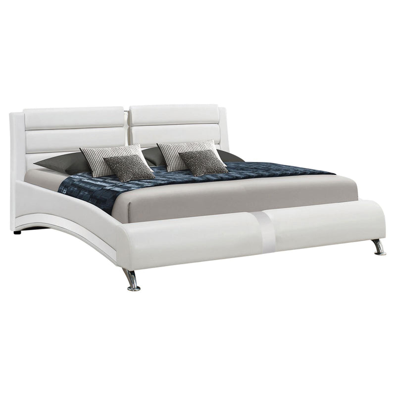 Felicity Contemporary White Upholstered Queen Bed image