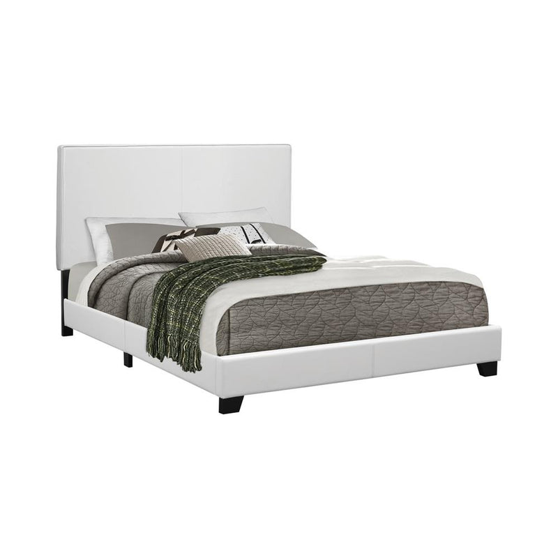 Mauve Upholstered Platform White Twin Bed image
