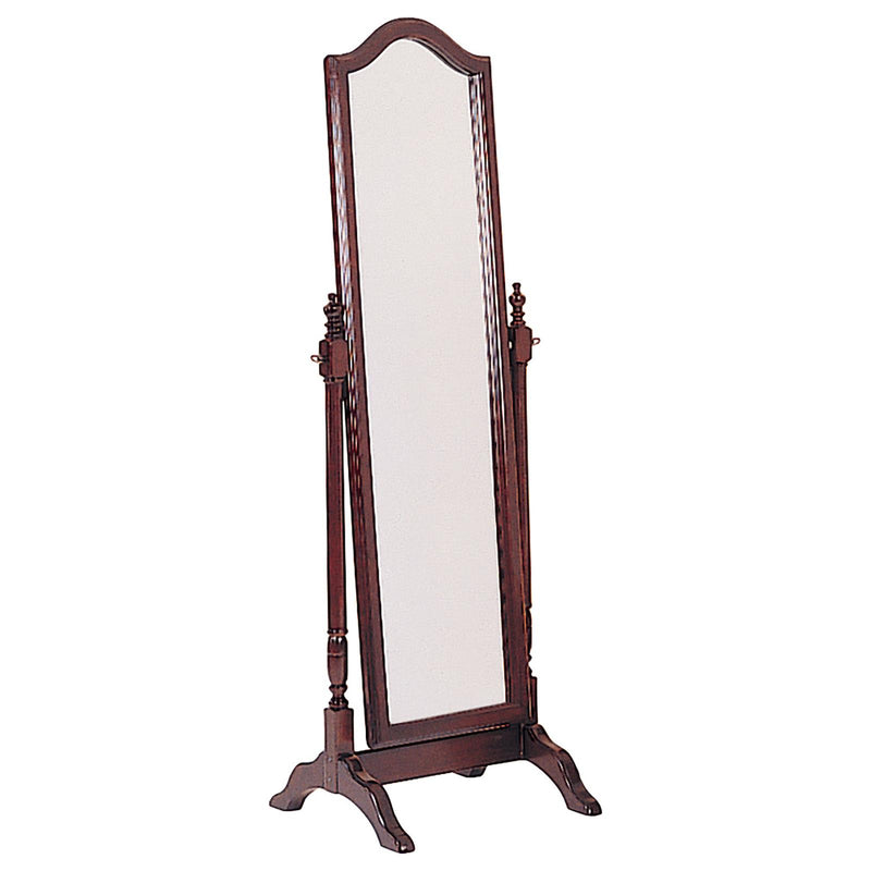 Traditional Red Brown Floor Mirror image