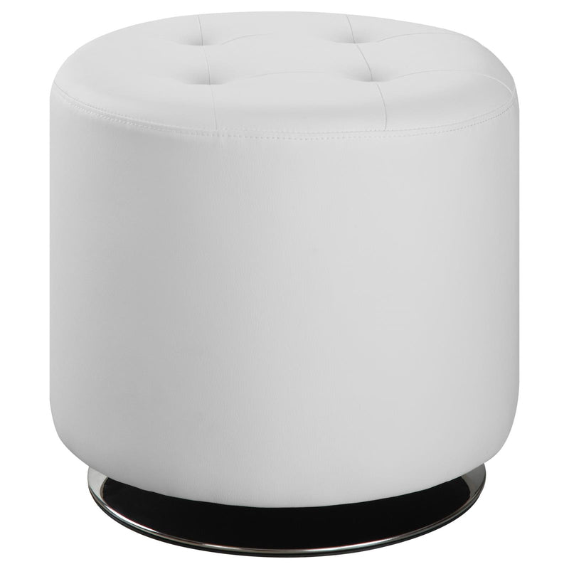 G500554 Contemporary White Round Ottoman image