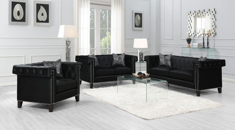 Reventlow Formal Black Three Piece Living Room Set image