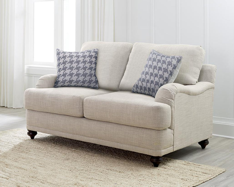 Gwen Recessed Arms Loveseat Light Grey image