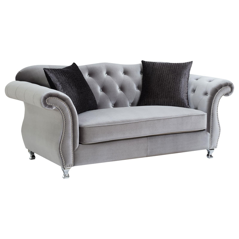 Frostine Traditional Silver Loveseat image