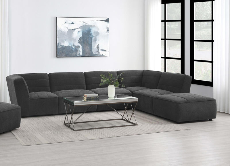 Sunny Upholstered 6-piece Modular Sectional Dark Charcoal image