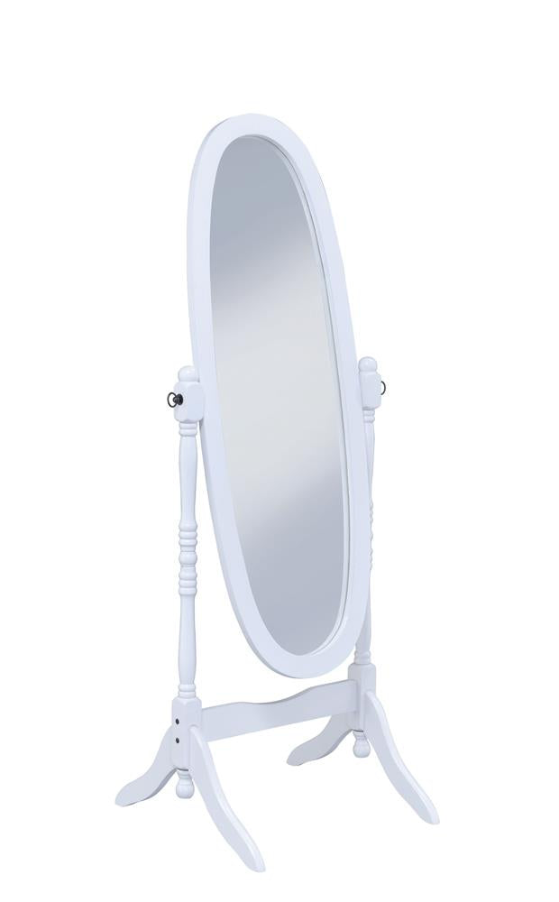 Transitional White Cheval Mirror image