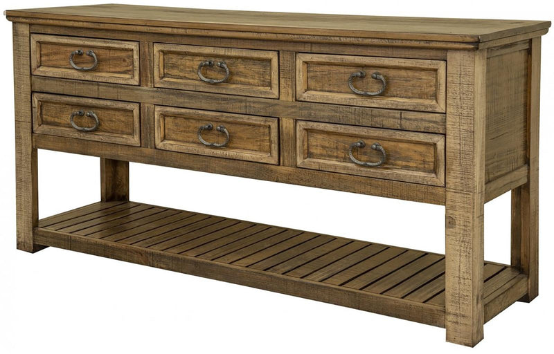 Montana 6 Drawer Sofa Table in Brown image