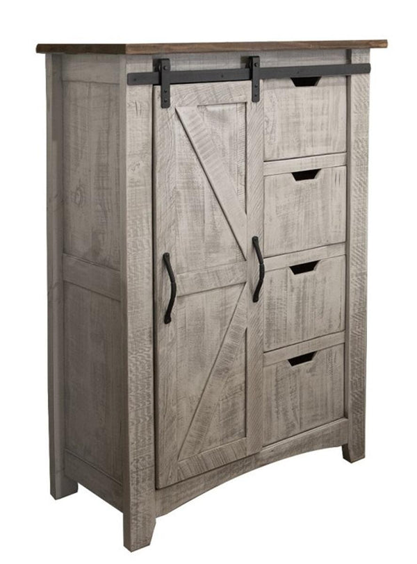 Pueblo Gray 4 Drawers Chest in Light Gray image