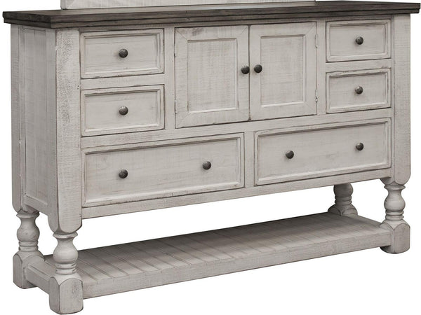 Stone 6 Drawer with 2 Door Dresser in Two Tone image