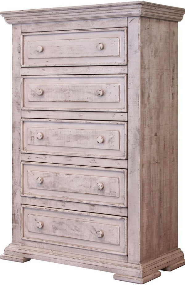 Terra 5 Drawer Chest in Distressed Vintage White image