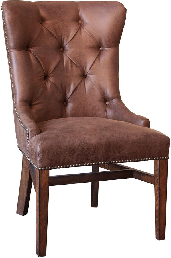 Terra Upholstered Chair with Tufted Back in Chocolate (Set of 2) image