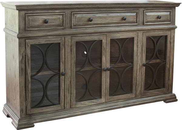 Bonanza 3 Drawer Console with 4 Glass Doors in Sand image