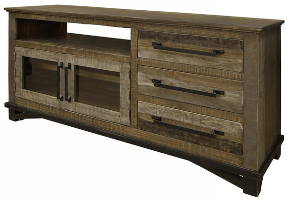 Loft Brown 3 Drawers, 2 Doors, 62" TV Stand in Gray and Brown image